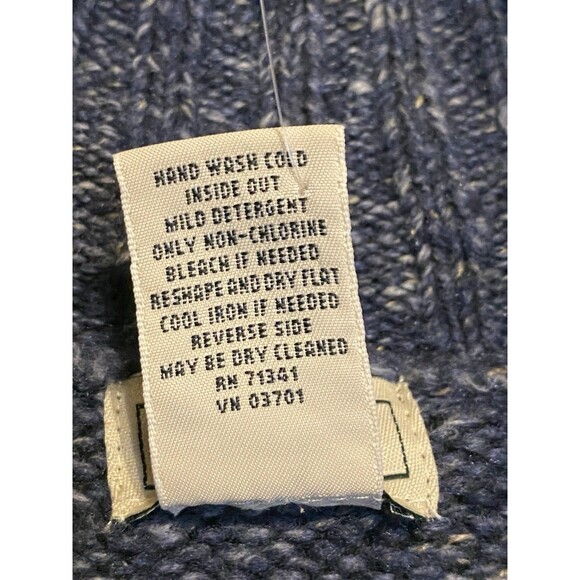 LL Bean Womens Sweater Marled Cardigan Wool Blend Button Front Blue Large NWOT - Picture 5 of 16